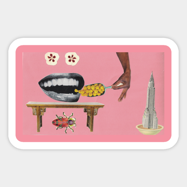 Big Mouth Collage Big Mouth Sticker TeePublic